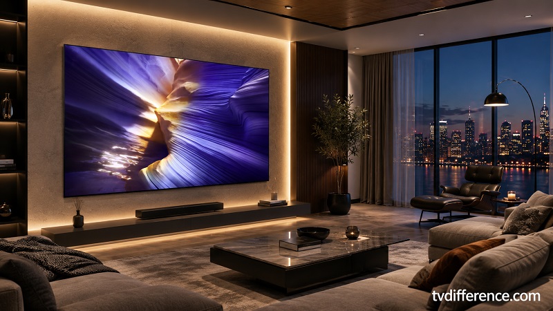 Samsung S90F in a living room