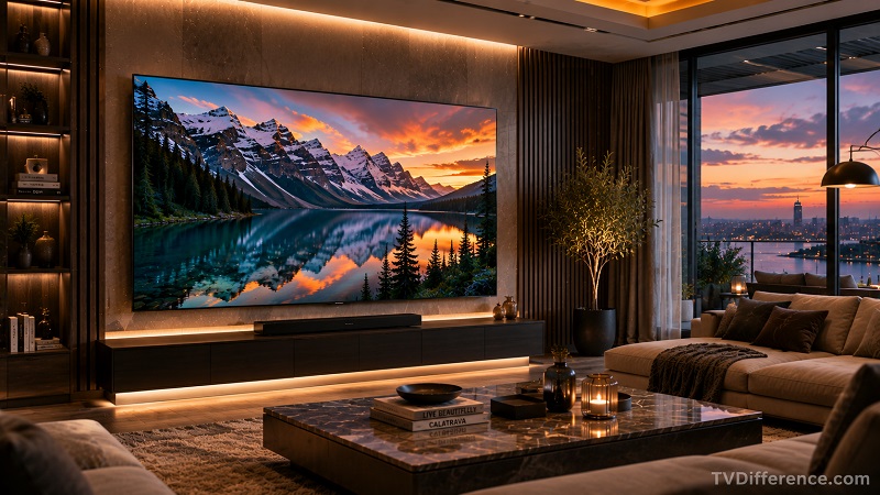 TCL QM8K in a living room