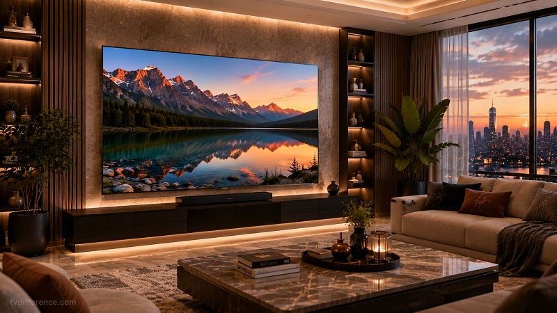 TCL QM8L in a living room