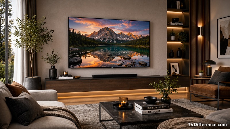Samsung QN70F in a living room