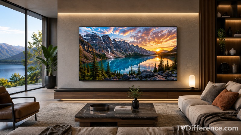 Samsung QN70H in a living room