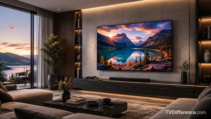 TCL QM7K in a living room