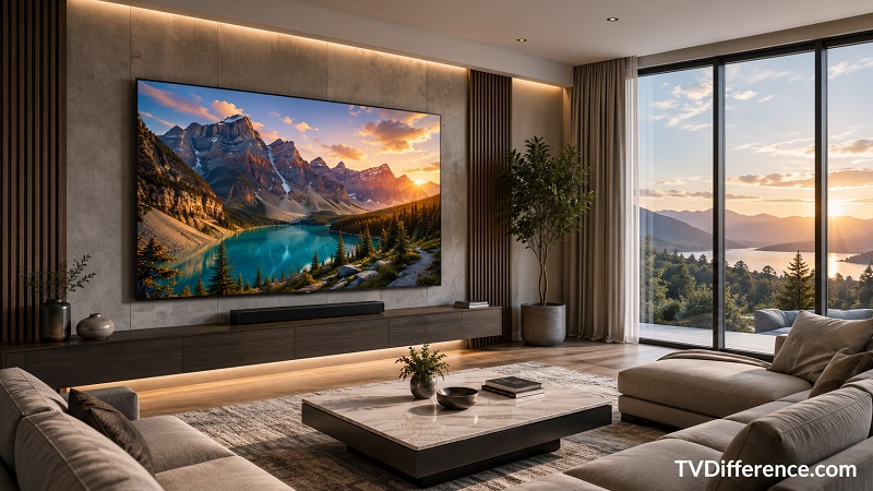 TCL QM7L in a living room