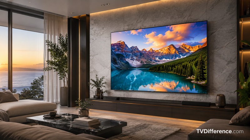 TCL QM7L in a living room