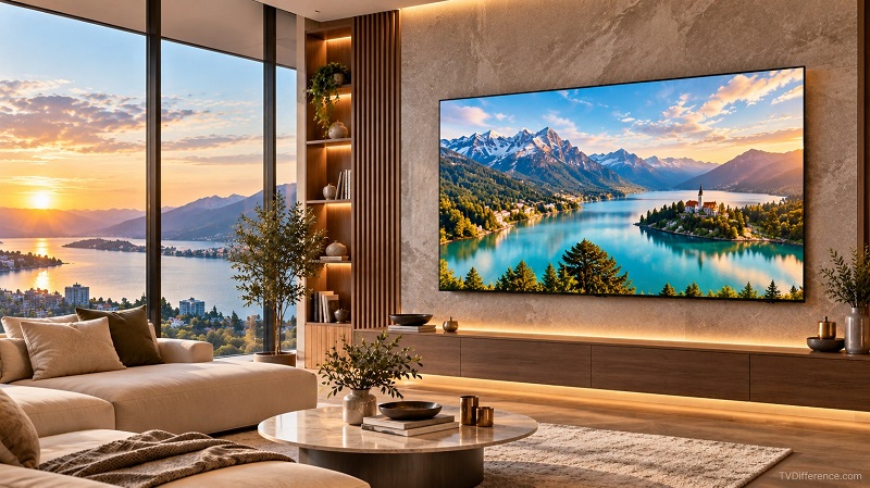 Samsung R95H in a living room