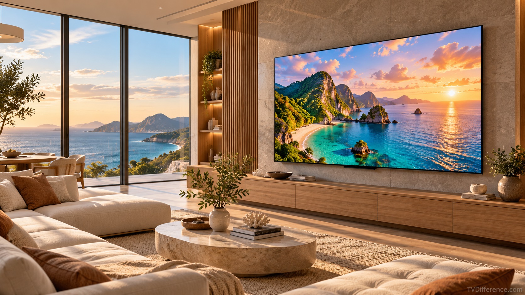 TCL QM9K in a living room